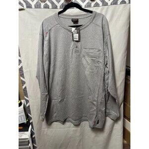 NWT Men's Ariat FR Henley Long Sleeve Shirt inn Silver Fox Heather Size XXL